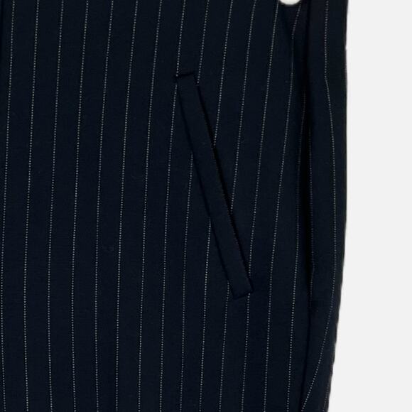 Chico's 360 Juliet Ankle Pants in Navy Blue with White Pinstripe Size 6 - Picture 6 of 11